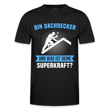 Dachdecker Sprüche Dachdecken - Männer Funktions-T-Shirt - Schwarz - Vorne - AI Model Male 178 dark (178cm)
