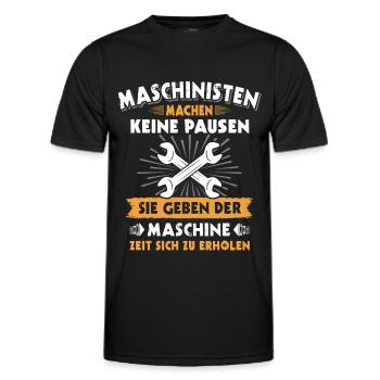 Maschinist Maschinenführer Feuerwehrmann - Männer Funktions-T-Shirt - Schwarz - Vorne - AI Model Male 178 dark (178cm)