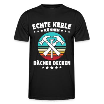 Dachdecker Dächer Decken Dachdecken - Männer Funktions-T-Shirt - Schwarz - Vorne - AI Model Male 178 dark (178cm)