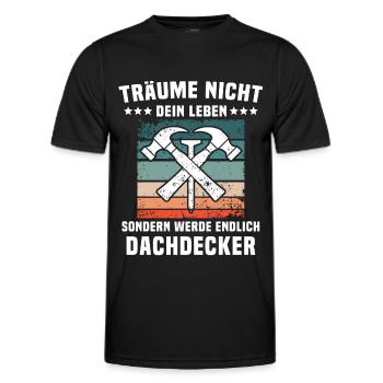 Dachdecker Dächer Decken Dachdecken - Männer Funktions-T-Shirt - Schwarz - Vorne - AI Model Male 178 dark (178cm)