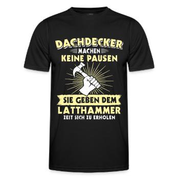 Dachdecker Dächer Decken Dachdecken - Männer Funktions-T-Shirt - Schwarz - Vorne - AI Model Male 178 dark (178cm)