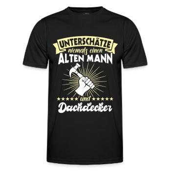 Dachdecker Dächer Decken Dachdecken - Männer Funktions-T-Shirt - Schwarz - Vorne - AI Model Male 178 dark (178cm)