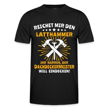 Dachdecker Dächer Decken Dachdecken - Männer Funktions-T-Shirt - Schwarz - Vorne - AI Model Male 178 dark (178cm)