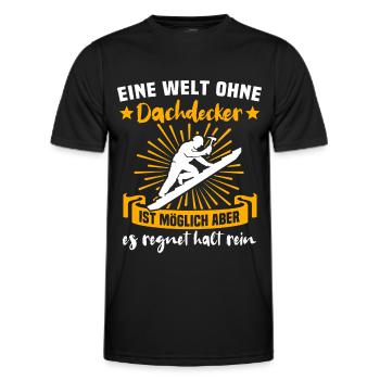 Dachdecker Dächer Decken Dachdecken - Männer Funktions-T-Shirt - Schwarz - Vorne - AI Model Male 178 dark (178cm)