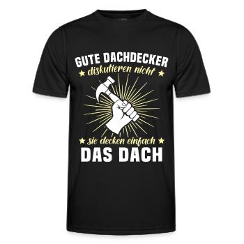 Dachdecker Dächer Decken Dachdecken - Männer Funktions-T-Shirt - Schwarz - Vorne - AI Model Male 178 dark (178cm)