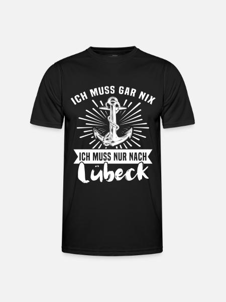 Lübeck - Männer Funktions-T-Shirt - Schwarz