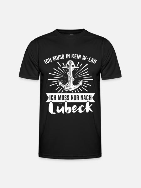 Lübeck - Männer Funktions-T-Shirt - Schwarz