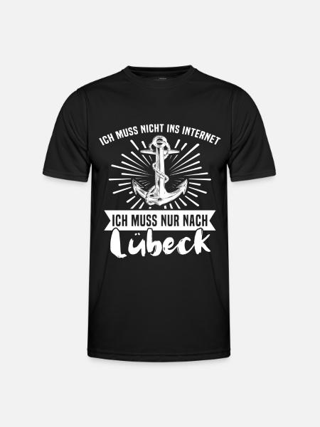 Lübeck - Männer Funktions-T-Shirt - Schwarz