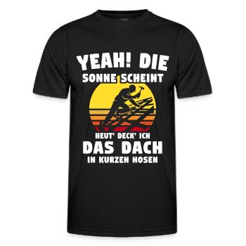 Dachdecker Sprüche Dachdecken - Männer Funktions-T-Shirt - Schwarz - Vorne - AI Model Male 178 dark (178cm)