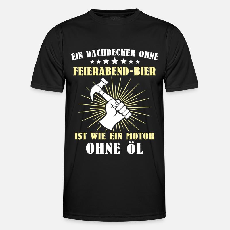 Dachdecker Sprüche Dachdecken - Männer Funktions-T-Shirt - Schwarz