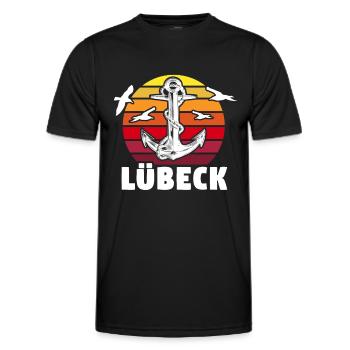 Lübeck Sprüche Hansestadt Luebeck - Männer Funktions-T-Shirt - Schwarz - Vorne - AI Model Male 178 dark (178cm)