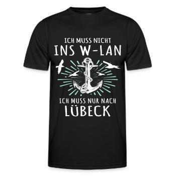 Lübeck Sprüche Hansestadt Luebeck - Männer Funktions-T-Shirt - Schwarz - Vorne - AI Model Male 178 dark (178cm)