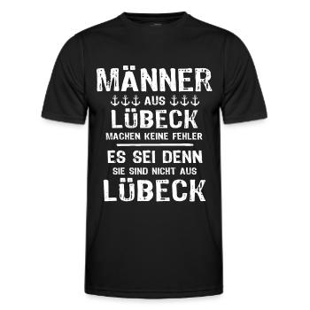 Lübeck Sprüche Hansestadt Luebeck - Männer Funktions-T-Shirt - Schwarz - Vorne - AI Model Male 178 dark (178cm)