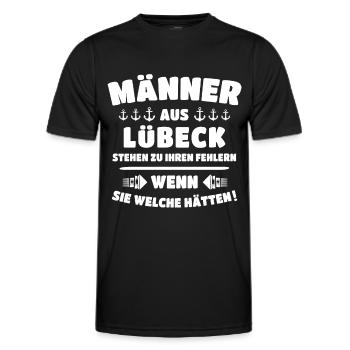 Lübeck Sprüche Hansestadt Luebeck - Männer Funktions-T-Shirt - Schwarz - Vorne - AI Model Male 178 dark (178cm)