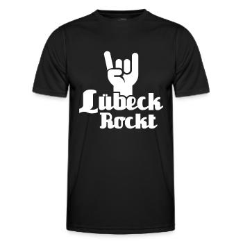 Lübeck Sprüche Hansestadt Luebeck - Männer Funktions-T-Shirt - Schwarz - Vorne - AI Model Male 178 dark (178cm)