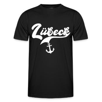Lübeck Sprüche Hansestadt Luebeck - Männer Funktions-T-Shirt - Schwarz - Vorne - AI Model Male 178 dark (178cm)