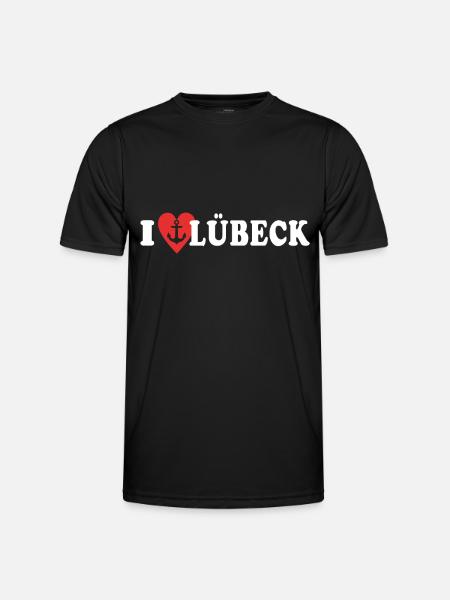 J’aime Lübeck Liebe - T-shirt sport Homme - noir
