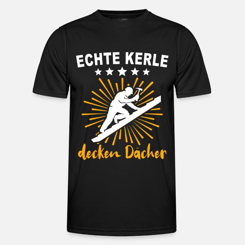 Dachdecker Handwerker Dachdecken - Männer Funktions-T-Shirt - Schwarz