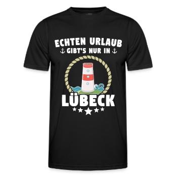 Lübeck Sprüche Hansestadt Luebeck - Männer Funktions-T-Shirt - Schwarz - Vorne - AI Model Male 178 dark (178cm)