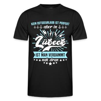 Lübeck Sprüche Hansestadt Luebeck - Männer Funktions-T-Shirt - Schwarz - Vorne - AI Model Male 178 dark (178cm)