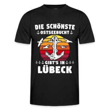 Lübeck Sprüche Hansestadt Luebeck - Männer Funktions-T-Shirt - Schwarz - Vorne - AI Model Male 178 dark (178cm)