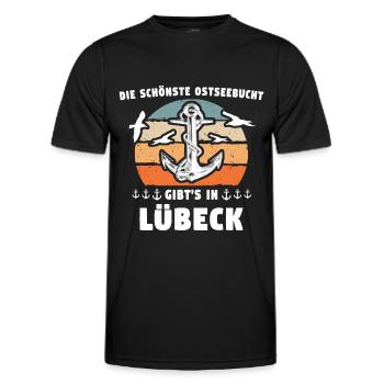 Lübeck Sprüche Hansestadt Luebeck - Männer Funktions-T-Shirt - Schwarz - Vorne - AI Model Male 178 dark (178cm)