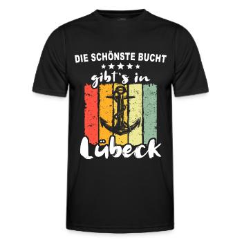 Lübeck Sprüche Hansestadt Luebeck - Männer Funktions-T-Shirt - Schwarz - Vorne - AI Model Male 178 dark (178cm)