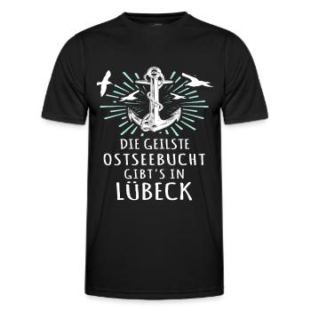 Lübeck Sprüche Hansestadt Luebeck - Männer Funktions-T-Shirt - Schwarz - Vorne - AI Model Male 178 dark (178cm)