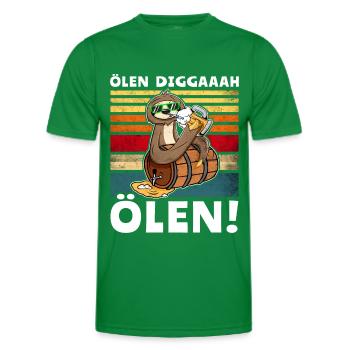 Löten Digga Bier Trinksprüche Saufshirt - Männer Funktions-T-Shirt - Kelly Green - Vorne - AI Model Male 178 dark (178cm)