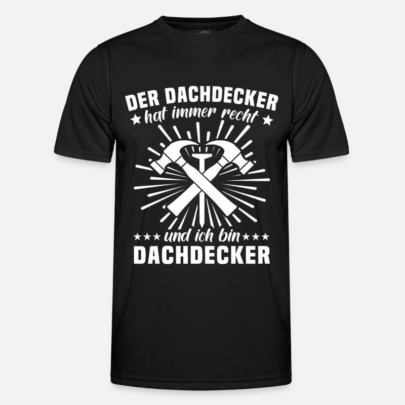 Dachdecker - Männer Funktions-T-Shirt - Schwarz