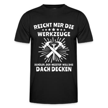 Dachdecker Dachdecken - Männer Funktions-T-Shirt - Schwarz - Vorne - AI Model Male 178 dark (178cm)
