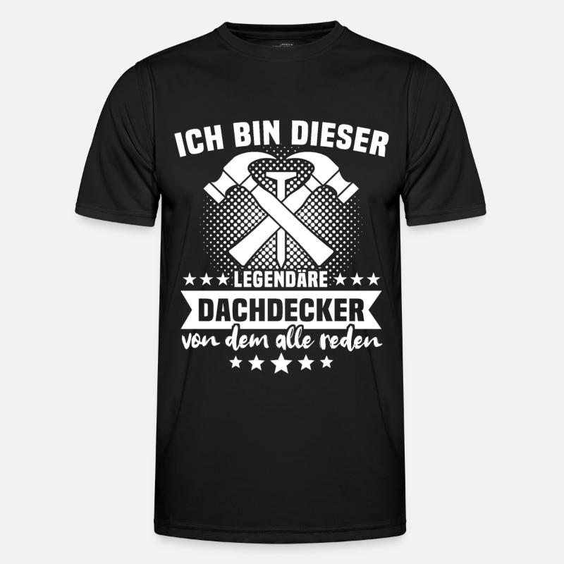 Dachdecker Dachdecken - Männer Funktions-T-Shirt - Schwarz