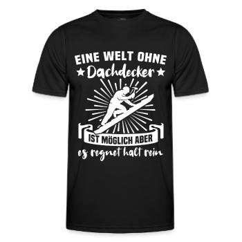 Dachdecker Dachdecken - Männer Funktions-T-Shirt - Schwarz - Vorne - AI Model Male 178 dark (178cm)
