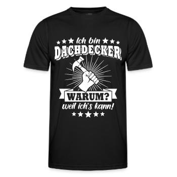 Dachdecker Dachdecken - Männer Funktions-T-Shirt - Schwarz - Vorne - AI Model Male 178 dark (178cm)