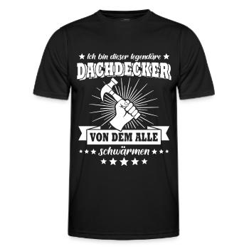 Dachdecker Dachdecken - Männer Funktions-T-Shirt - Schwarz - Vorne - AI Model Male 178 dark (178cm)