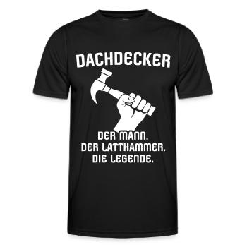 Dachdecker Dachdecken - Männer Funktions-T-Shirt - Schwarz - Vorne - AI Model Male 178 dark (178cm)