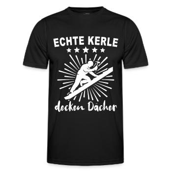 Dachdecker Dachdecken - Männer Funktions-T-Shirt - Schwarz - Vorne - AI Model Male 178 dark (178cm)