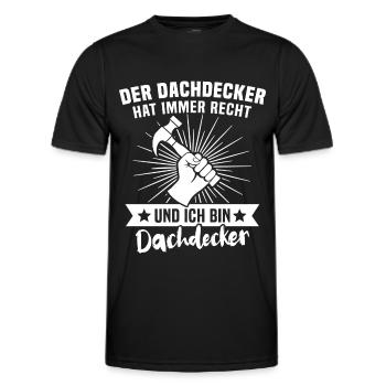 Dachdecker Dachdecken - Männer Funktions-T-Shirt - Schwarz - Vorne - AI Model Male 178 dark (178cm)