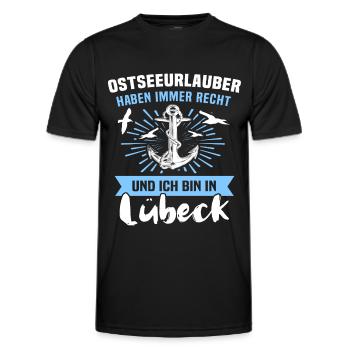 Lübeck Ostsee Lübecker Sprüche - Männer Funktions-T-Shirt - Schwarz - Vorne - AI Model Male 178 dark (178cm)