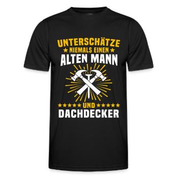 Dachdecker Handwerker Dachdecken - Männer Funktions-T-Shirt - Schwarz - Vorne - AI Model Male 178 dark (178cm)