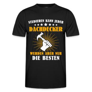 Dachdecker Handwerker Dachdecken - Männer Funktions-T-Shirt - Schwarz - Vorne - AI Model Male 178 dark (178cm)