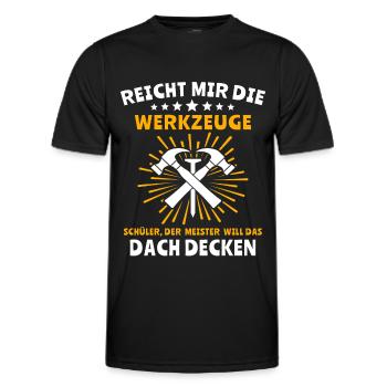Dachdecker Handwerker Dachdecken - Männer Funktions-T-Shirt - Schwarz - Vorne - AI Model Male 178 dark (178cm)