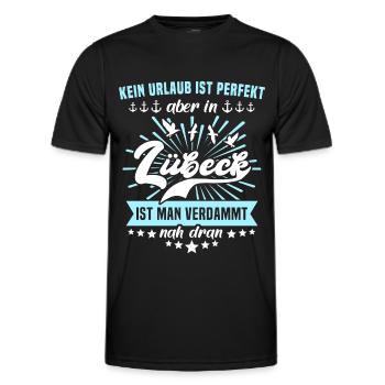 Lübeck Ostsee Sprüche Lübecker - Männer Funktions-T-Shirt - Schwarz - Vorne - AI Model Male 178 dark (178cm)