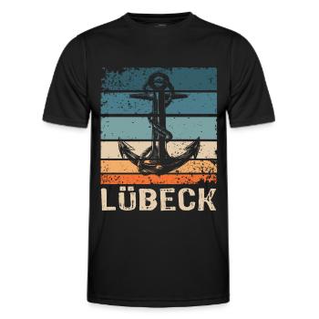 Lübeck Ostsee Sprüche Lübecker - Männer Funktions-T-Shirt - Schwarz - Vorne - AI Model Male 178 dark (178cm)