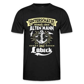 Lübeck Ostsee Sprüche Lübecker - Männer Funktions-T-Shirt - Schwarz - Vorne - AI Model Male 178 dark (178cm)