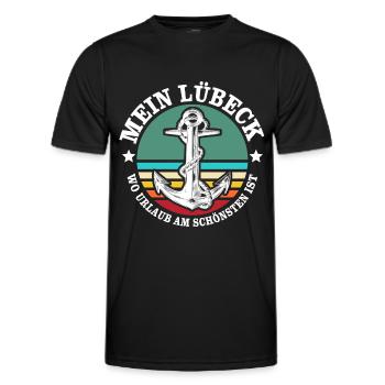 Lübeck Ostsee Sprüche Lübecker - Männer Funktions-T-Shirt - Schwarz - Vorne - AI Model Male 178 dark (178cm)