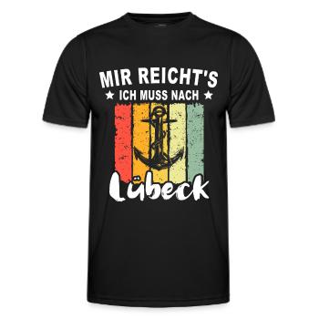 Lübeck Ostsee Sprüche Lübecker - Männer Funktions-T-Shirt - Schwarz - Vorne - AI Model Male 178 dark (178cm)