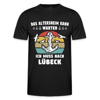 Lübeck Ostsee Lübecker Sprüche - Männer Funktions-T-Shirt - Schwarz - Vorne - AI Model Male 178 dark (178cm)