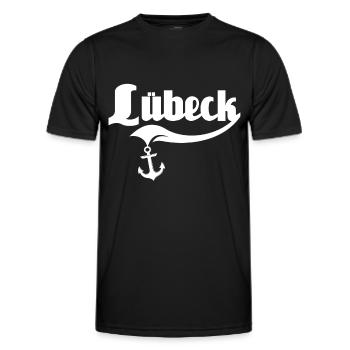 Lübeck Ostsee Lübecker Sprüche - Männer Funktions-T-Shirt - Schwarz - Vorne - AI Model Male 178 dark (178cm)