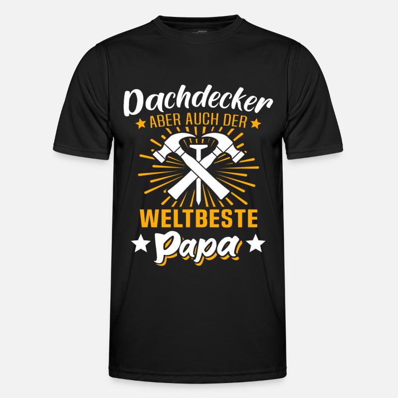 Dachdecker Papa Dachdecken Papas - Männer Funktions-T-Shirt - Schwarz